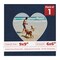 Navy Suede Mat Board for 9x9 Frames - Heart Opening for 6x6 Photos